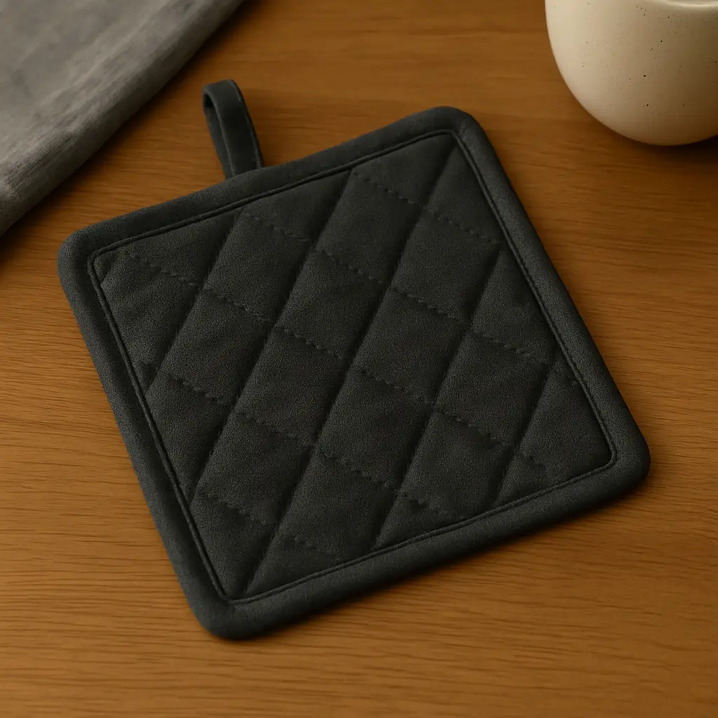A product photo of Quilted Potholder from Hearthcraft Linens in the Charcoal colour.