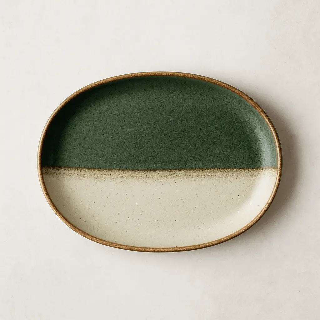 A product photo of Ceramic Serving Platter from Prairie Clay Co. in the Forest colour.