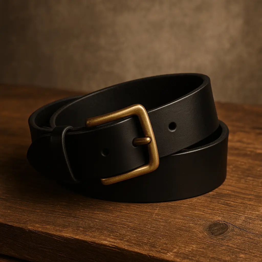 A product photo of Leather Belt from Trailhead Leatherworks in the Black colour.