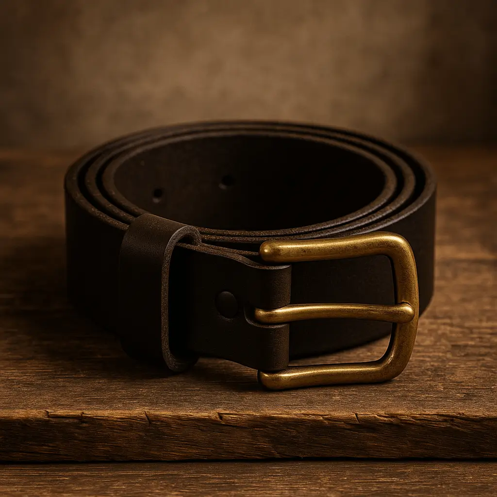 A product photo of Leather Belt from Trailhead Leatherworks in the Espresso colour.