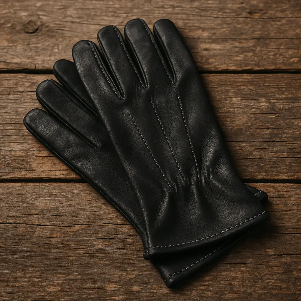 A product photo of Leather Gloves from Trailhead Leatherworks in the Black colour.