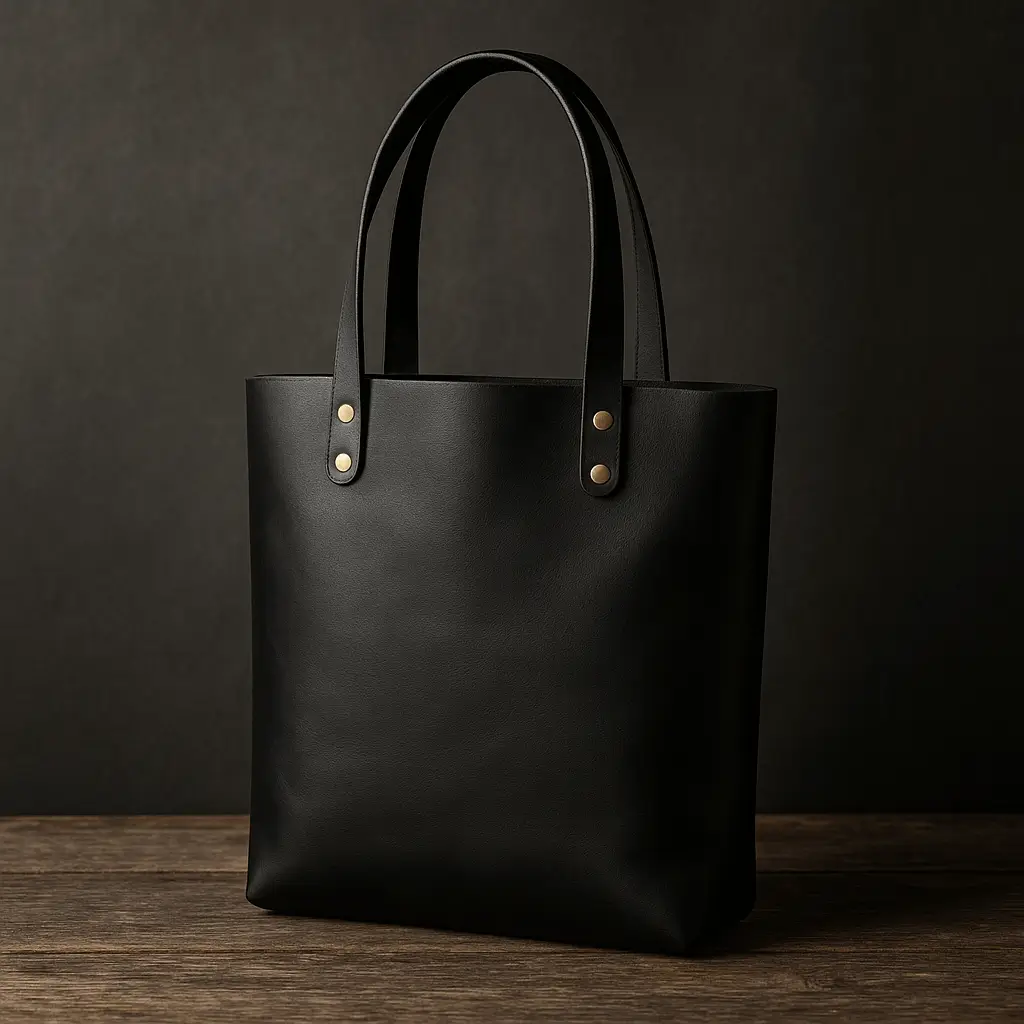 A product photo of Leather Tote Bag from Trailhead Leatherworks in the Black colour.