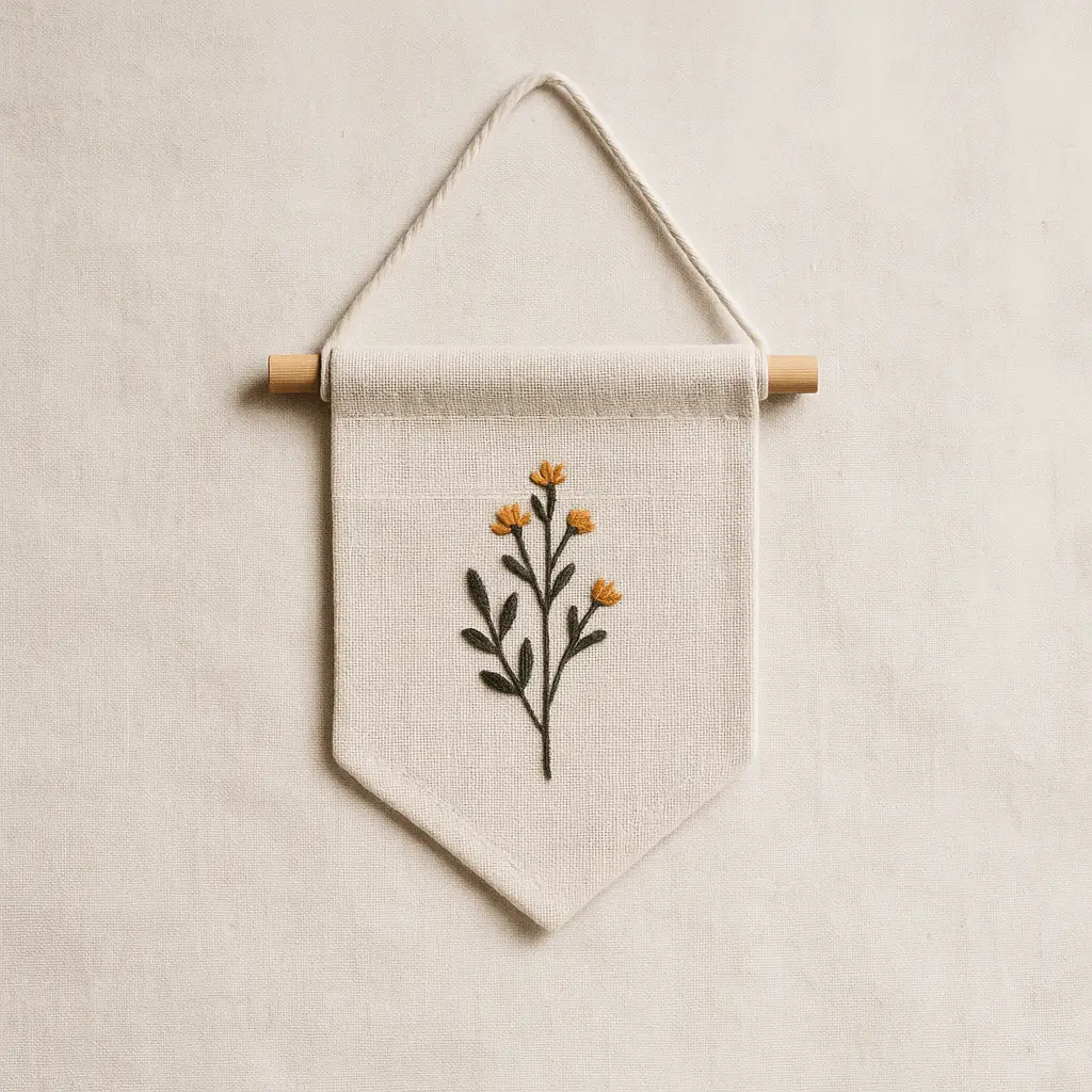 A product photo of Embroidered Wall Banner from Thimble & Thicket.