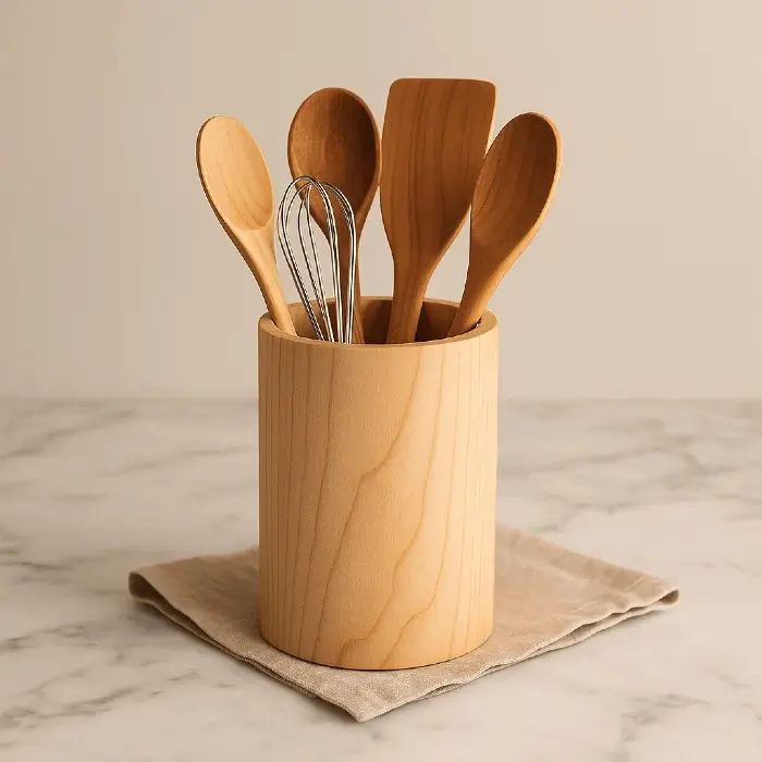 A product photo of Maple Utensil Holder from Bow River Woodworks.