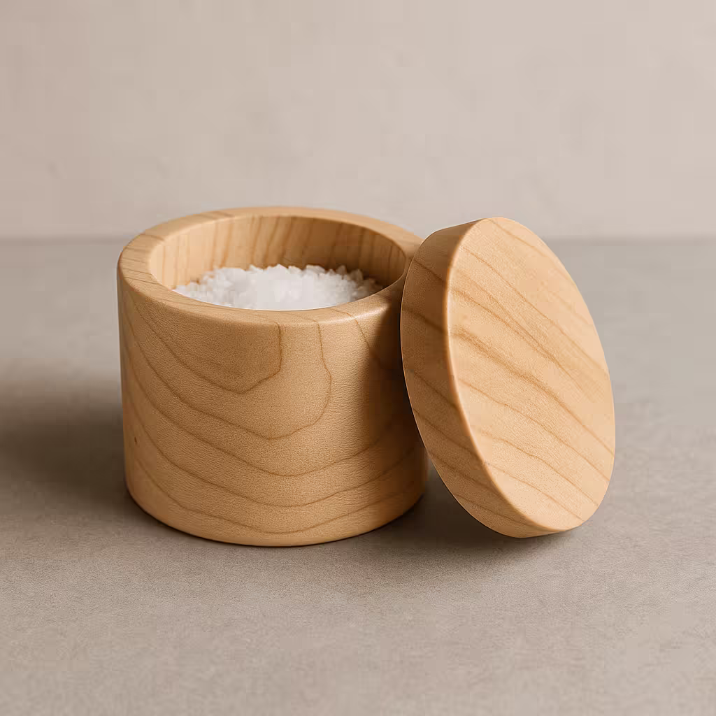 A product photo of Lidded Salt Cellar from Bow River Woodworks.
