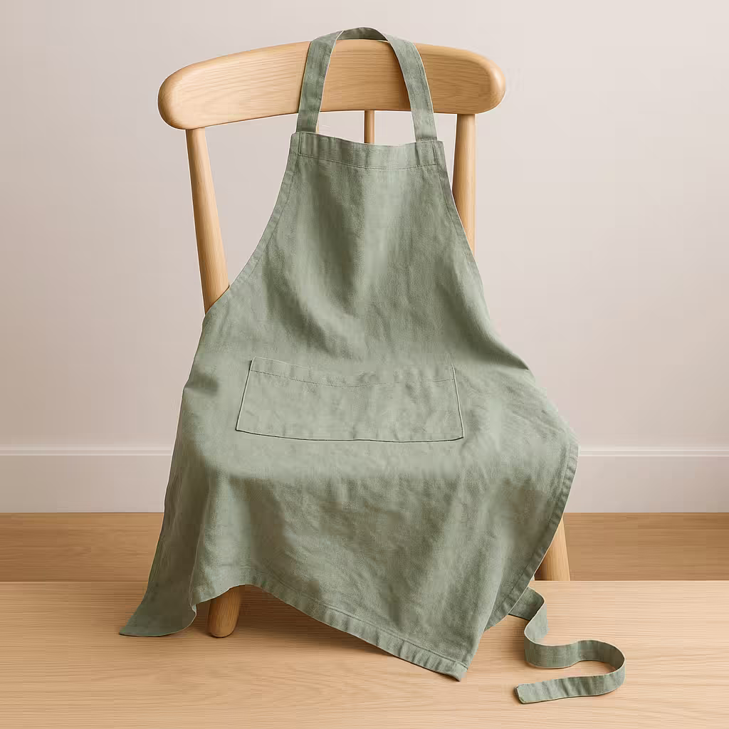 A product photo of Linen Apron from Hearthcraft Linens in the Sage colour.