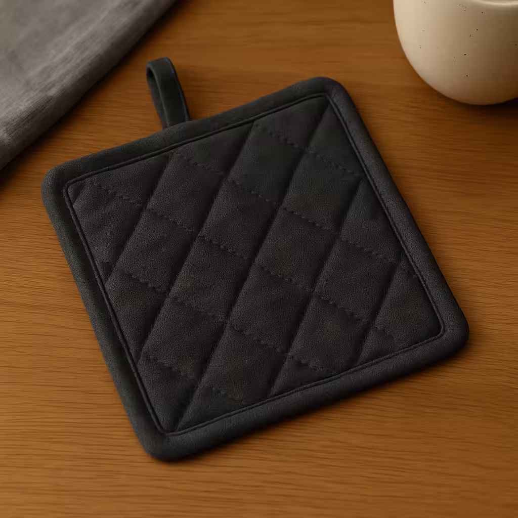 A product photo of Quilted Potholder from Hearthcraft Linens in the Charcoal colour.