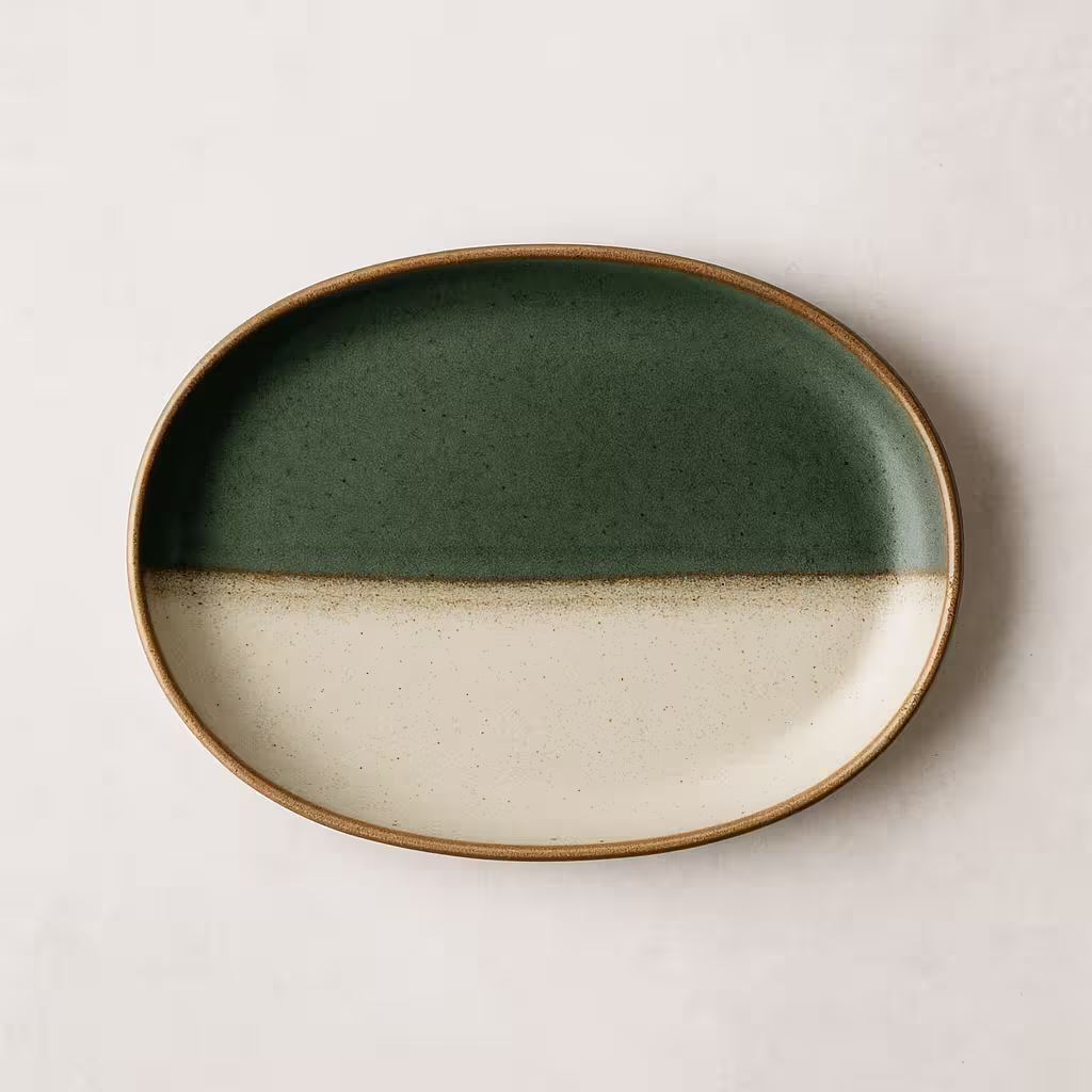 A product photo of Ceramic Serving Platter from Prairie Clay Co. in the Forest colour.