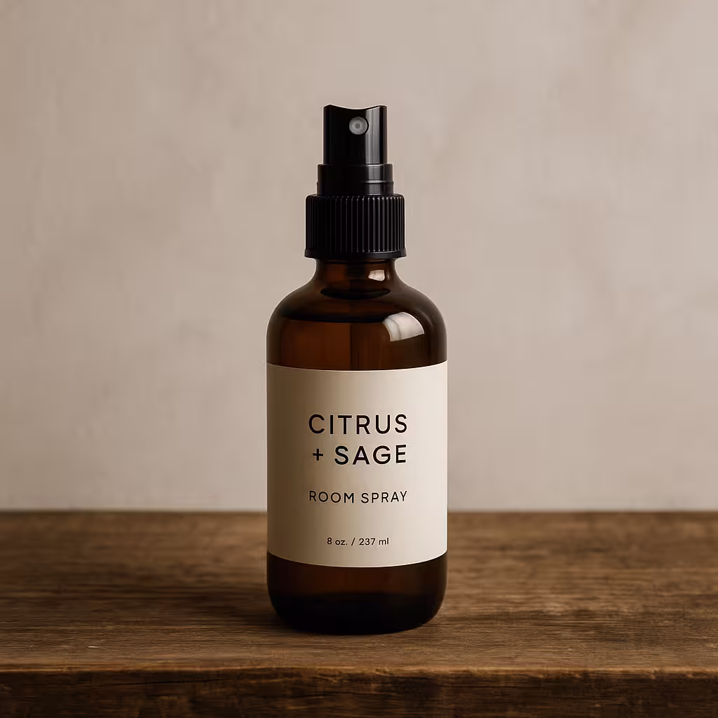 A product photo of Room Spray from Summit & Flame Co. in the 'Citrus + Sage' scent.