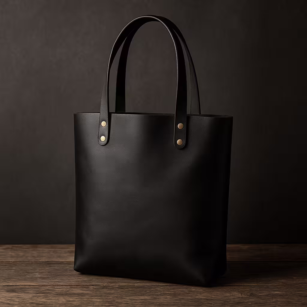 A product photo of Leather Tote Bag from Trailhead Leatherworks in the Black colour.