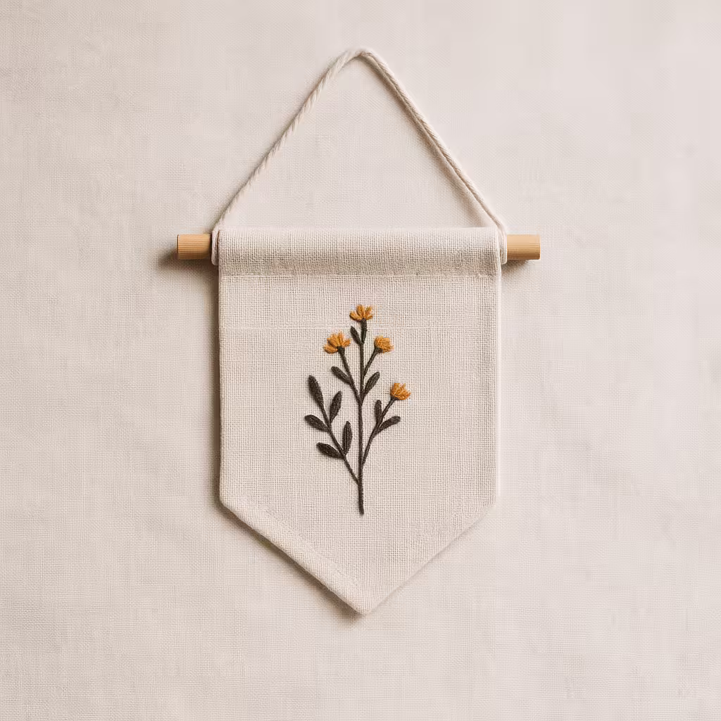 A product photo of Embroidered Wall Banner from Thimble & Thicket.