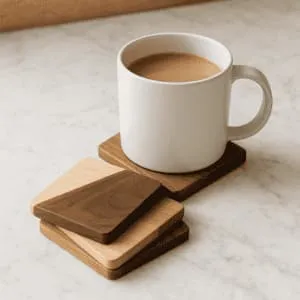 A product photo of Wood Coaster Set (4) from Bow River Woodworks.