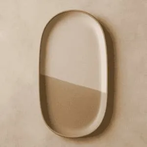 A product photo of Ceramic Serving Platter from Prairie Clay Co. in the Sand colour.