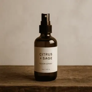 A product photo of Room Spray from Summit & Flame Co. in the 'Citrus + Sage' scent.