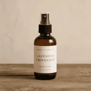 A product photo of Room Spray from Summit & Flame Co. in the 'Lavender + Bergamot' scent.