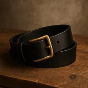A product photo of Leather Belt from Trailhead Leatherworks in the Black colour.