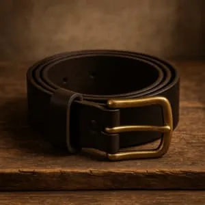 A product photo of Leather Belt from Trailhead Leatherworks in the Espresso colour.