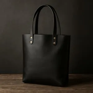 A product photo of Leather Tote Bag from Trailhead Leatherworks in the Black colour.