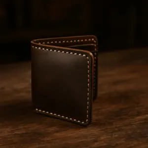 A product photo of Bifold Wallet from Trailhead Leatherworks in the Espresso colour.