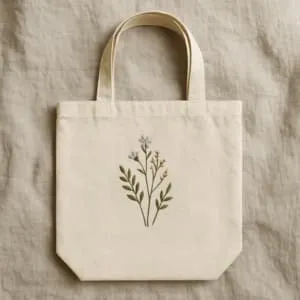 A product photo of Embroidered Tote Bag from Thimble & Thicket.