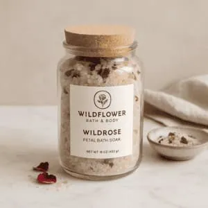 A product photo of Botanical Bath Soak from Wildflower Bath & Body.