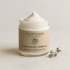 A product photo of Whipped Body Butter - Rosewood Vanilla from Wildflower Bath & Body.